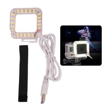 USB 20 LED Prsten Objektiva Akcijske kamere Za Snimanje Noćni Vid fill in Flash Lampa za GoPro Hero 4 3+ 3 Vodootporna Torbica
