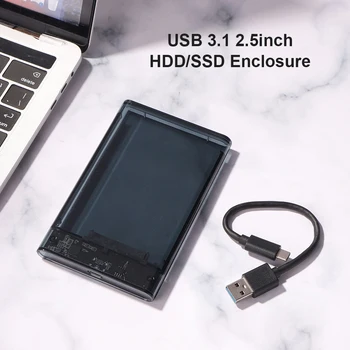 USB 3.1 Type-C Mobilni Hard Disk Kutija za Diskove 8 TB Prozirna 2,5-inčni SATA HDD, SSD Vanjsko Kućište Torbica za prijenosna RAČUNALA