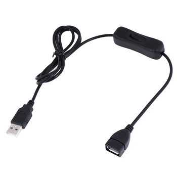 USB Kabel od muškaraca i žena Prekidač za UKLJ ISKLJ Kabelski Prekidač Power led žarulje 1 M Linija Crna Elektronika Datum Pretvorbe