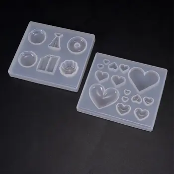 UV-Tar Obrt Izradu DIY Crystal Epoksida Kalup Bombona u obliku Srca Krpa Ukras Silikonski Kalup