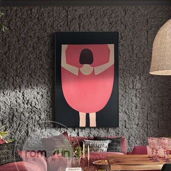 Veliko je Lijepo Ružičastoj haljini Suknja Djevojka Platnu Slikarstvo Nordijsko Zidni Umjetnička slika za dnevni boravak Djevojački Plakat i print Cuadros Dekor