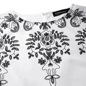 Vintage ženska bluza sa po cijeloj površini Celmia 2021 Jesenske duge majice s rukavima-svjetiljke Asimetrični Košulja tunika Svakodnevne slobodne Blusas Femininas