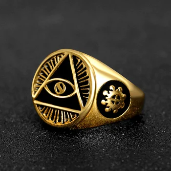 Vintage Древнеегипетская Mitologija Seeing Eye Metalni Prsten U Religioznom Stilu Amulet Nakit