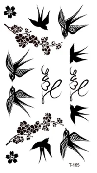 Vodootporne Privremena Tetovaža Naljepnica crna ptica lastavica tattoo flash-tetovaža lažna tetovaža za prijenos vode za žene, Muškarci, djeca, djevojke