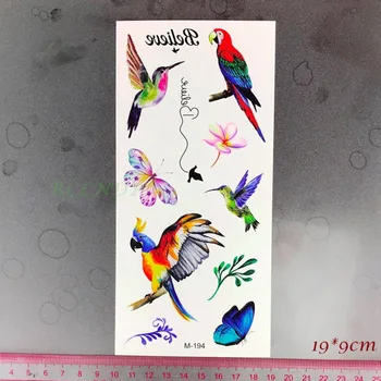 Vodootporne privremena tetovaža naljepnica papagaj sokol leptir perad cvijet list tetovaža oznaka flash tetovaža lažnih tetovaža za djevojčice žene