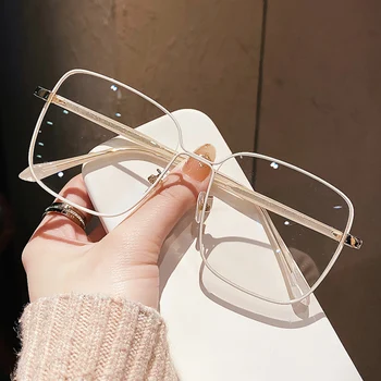 YOOSKE Luksuzni Brand Sqaure Optički Naočale Za žene i Za muškarce 1.56 Smola Anti-Plavo Svjetlo Leće Metalni Okvir Može biti prilagođeno Kratkovidost Leće
