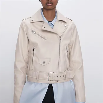 Za 2021 nova zimska ženska moda lijepa мотоциклетная jakna od umjetne kože, kožna jakna kratki kaput