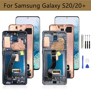 Za Samsung Galaxy S20 LCD zaslon osjetljiv na Dodir Digitalizator Sklop G980 G985 S okvirom Za Samsung S20 Plus Zaslon S20+ Осыпь
