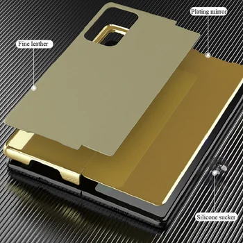 Za Samsung Galaxy Z Fold 3 2 W21 W20 Pokrivenost Ogledalo Torbica za telefon Premium Umjetna koža Flip torbica na Preklop Zaštitna Torbica za ekran