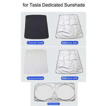 Za Tesla Model 3 Model Y UVB Štitnik Za sunce Prednje vjetrobransko staklo Auto Kišobran, Suncobran SUNČANE VIZIRI na VJETROBRANSKOM STAKLU AUTOMOBILA Sunčane viziri na krovu Zavjese
