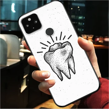 Zubi stomatologa šok-dokaz torbica za Google Pixel 5 4 4A XL 5 G Crna Torbica za telefon Mekana ljuska Fundas Coque Capa