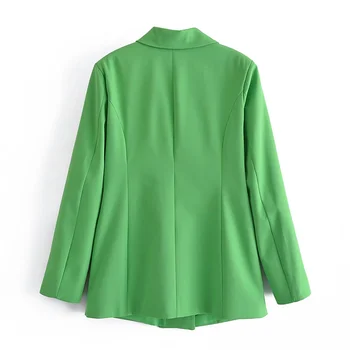 ZXQJ Ženski zelena blazer Odijelo 2021 Jesenski modni Ženski uredski prigradskim tanke šik suknje Hlače Odijelo Ženska monotono službena odjeća