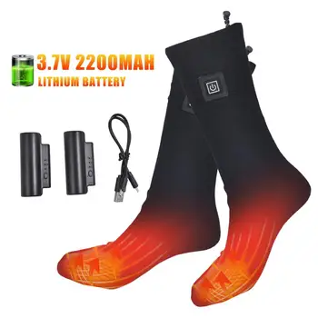 Čarape s električnim grijanjem Prozračna Suhe 3-7 Sati Gumb S baterijskim napajanjem Termo Čarape Zimske sportove na otvorenom grijani