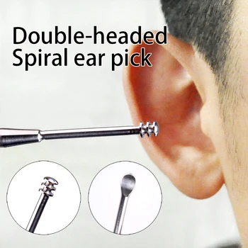 Čistač za čišćenje ušiju s dvostrukom glavom za Uho četka s dvostrukim završetkom Uho sumpor za uklanjanje кюретки za čišćenje ušiju Žlica za čišćenje ušiju Smotan alat za čišćenje ušiju