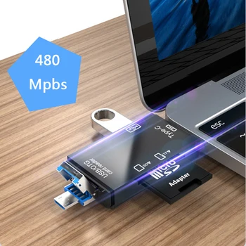 Čitač SD kartica i USB C čitač kartica 3 U 1 USB 2.0 TF/Mirco SD Uređaj za čitanje smart kartica Tip C OTG Flash drive Adapter кардридера