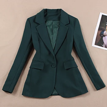 Ženski kostim proljeće i jesen nova moda casual kostim ženski profesionalni odijelo tamno zelena jakna, hlače s dva темпераментами odijelo