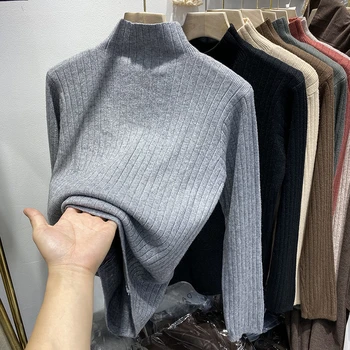 Ženski veste Jesen zima Водолазка dugi rukav Casual pletene kardigan Modni tanki elastični pulover Džemper Ženski 2021