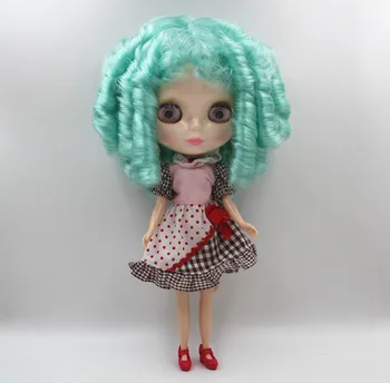 Блайгерл Blythe lutka Nebo-plava valovita kosa cjelokupnog tijela 7 zglobova gol lutka DIY lutka može promijeniti tijelo