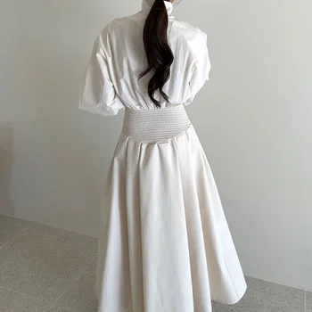 Водолазка Šik Dizajn Munja Korejski Moda Dugi Rukav Vestido De Mujer Elegantnim Vintage haljine Maxi za žene Ulica odjeća Y2k
