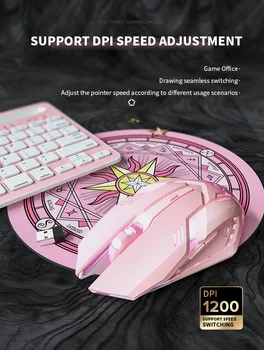 Голубогубая Bežični Miš Slatka Djevojka Rose Glupa Igra Punjiva Miš za Laptop Mehanička Igra 2400 dpi Miš s pozadinskim osvjetljenjem геймерская miš