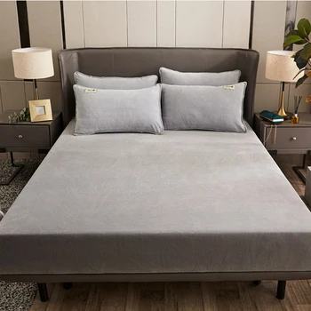 фланелевая elastična traka ugrađena krevetu Zima toplo čvrsta zaštitna navlaka za madrac super soft bračni krevet (king-size krevetu